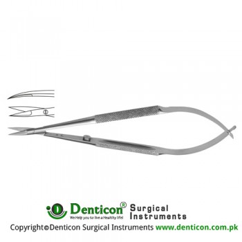 Micro Scissor Curved - Round Handle Stainless Steel, 18 cm - 7" Blade Size 10 mm